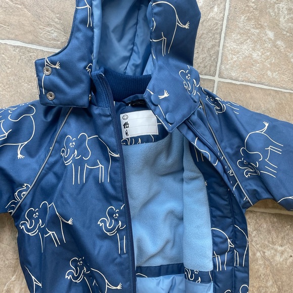 Jacket kids unisex Elephant print jacket w fleece lining - Picture 7 of 13